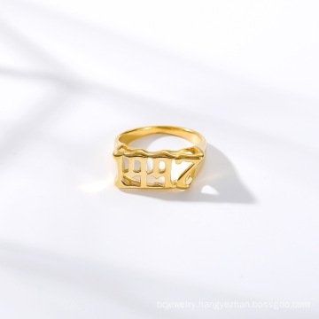 Gold Design Cheap Signet Personalized Custom Year Ring